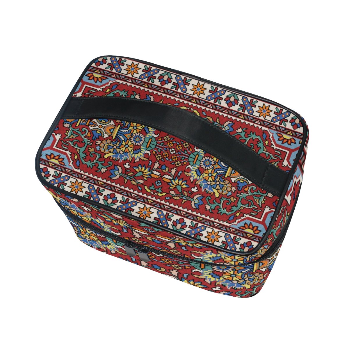 Stylish Mosaic Oriental Cosmetic Bag for Women - Waterproof Travel Makeup Train Case with Mirror | Perfect for Travel, Gym, and Daily Beauty Storage Organizer