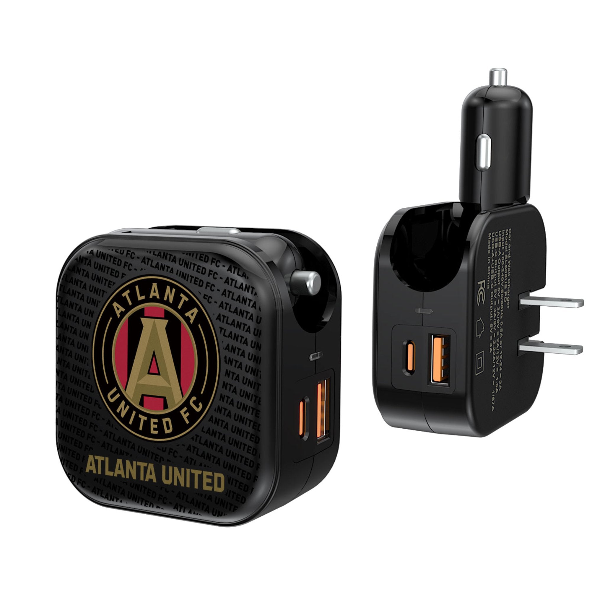 Atlanta United FC 2-in-1 USB A/C Fast Charger - Dual Port Phone Charger for iPhone & Android - Perfect for Home, Office & Travel