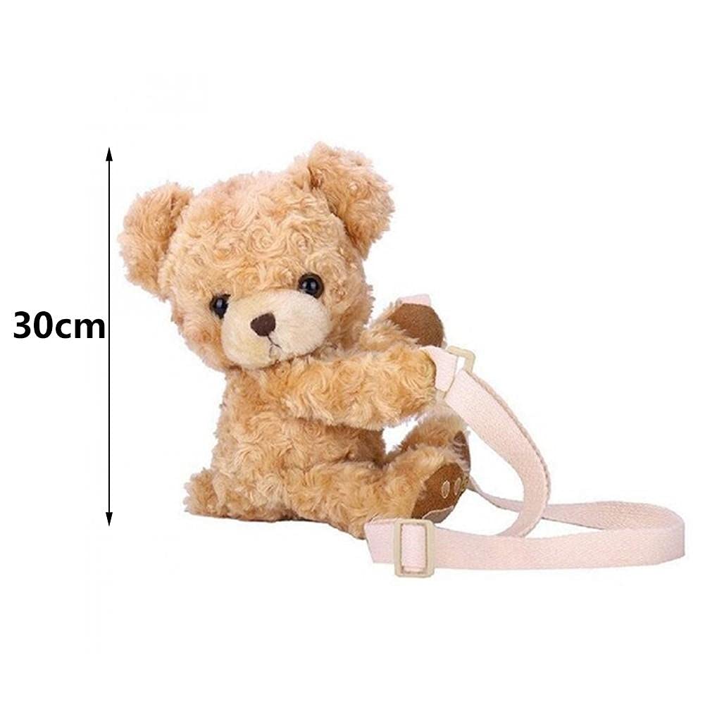 Cute Teddy Bear Crossbody Bag for Women & Girls - Plush Stuffed Coin Purse with Adjustable Strap - Perfect for School, Travel, and Everyday Use