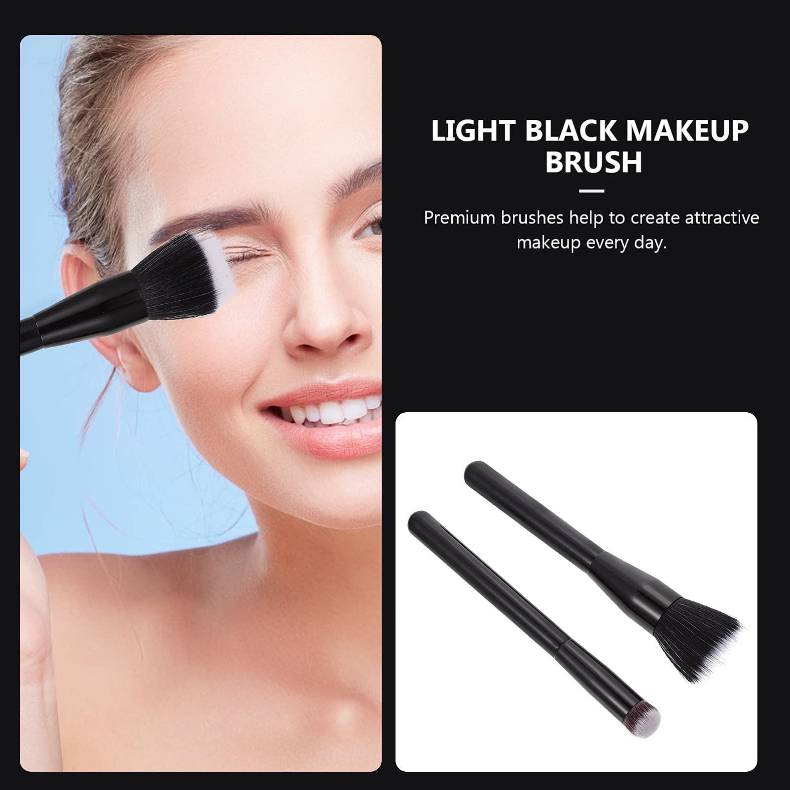 Beaupretty 2Pcs Highlight & Blush Makeup Brushes Set - Double Layer Powder Brush for Contouring, Blending & Highlighting - Professional Large & Small Cosmetic Tools for Face Makeup Application