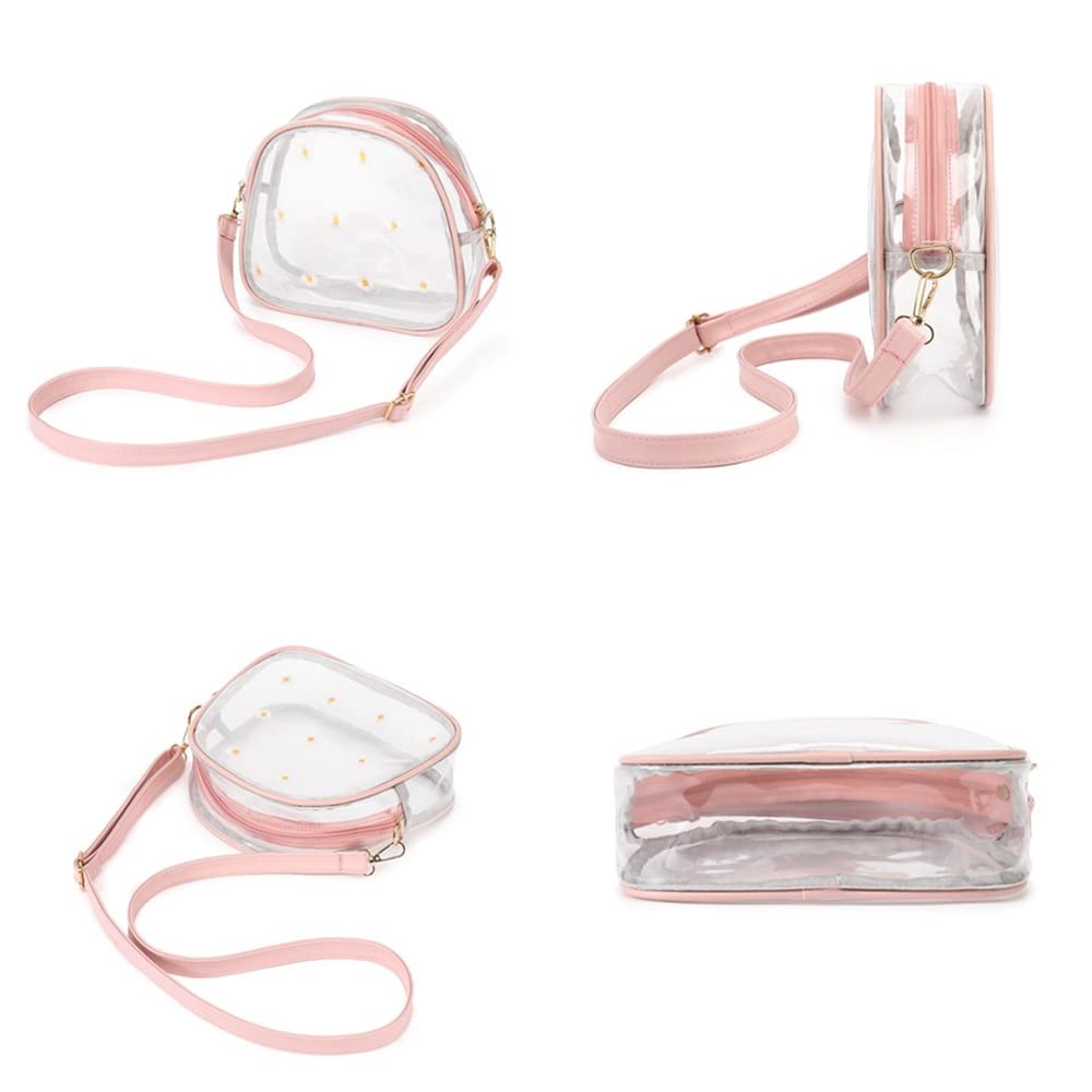 LOXOMU Clear Crossbody Bag for Women - Small Transparent Shoulder Purse, Stadium Approved See-Through Handbag for Concerts, Festivals & Travel