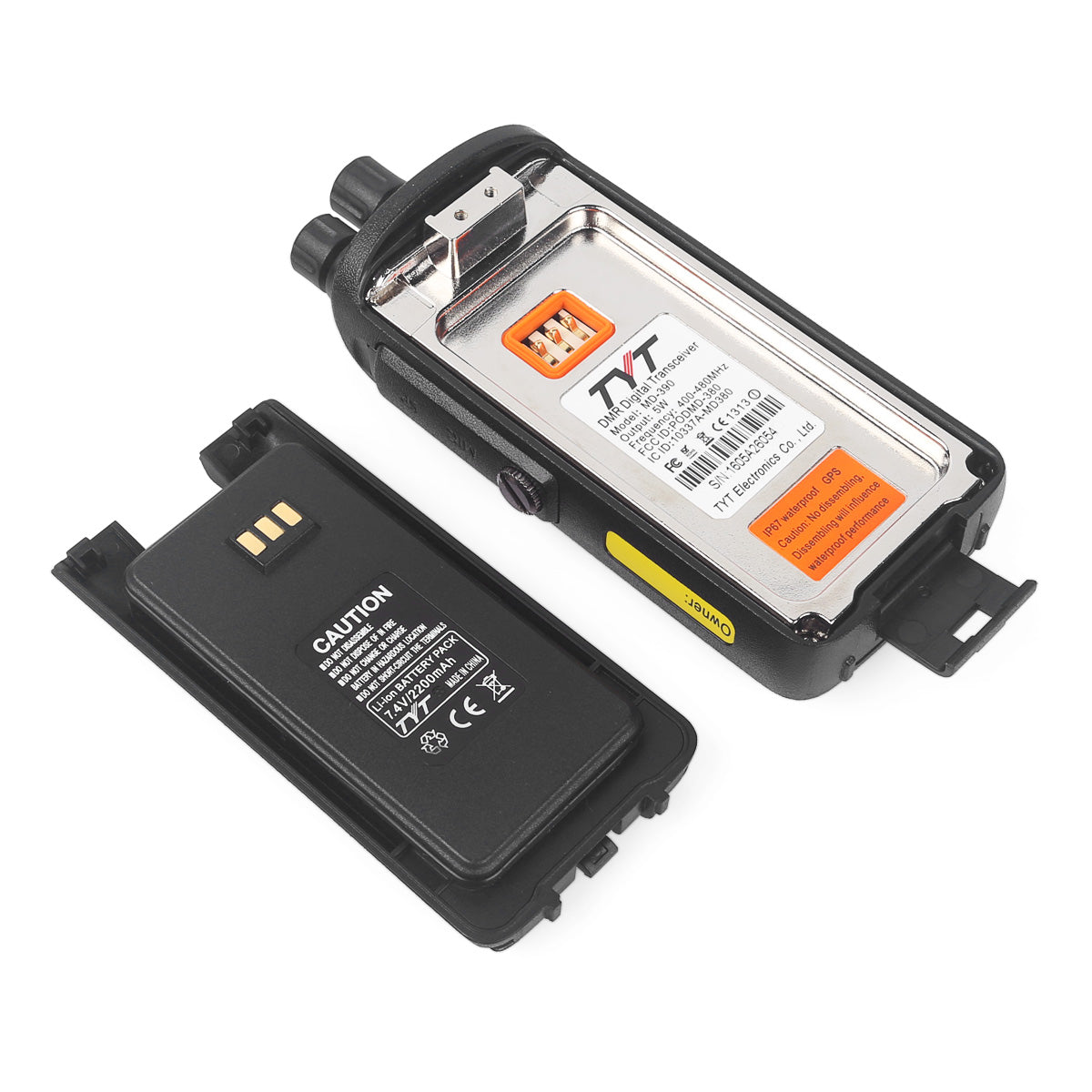 TYT MD-390G Waterproof UHF DMR Two-Way Radio with GPS & Remote Speaker - Ideal for Outdoor Adventures, Construction Sites, and Emergency Communication