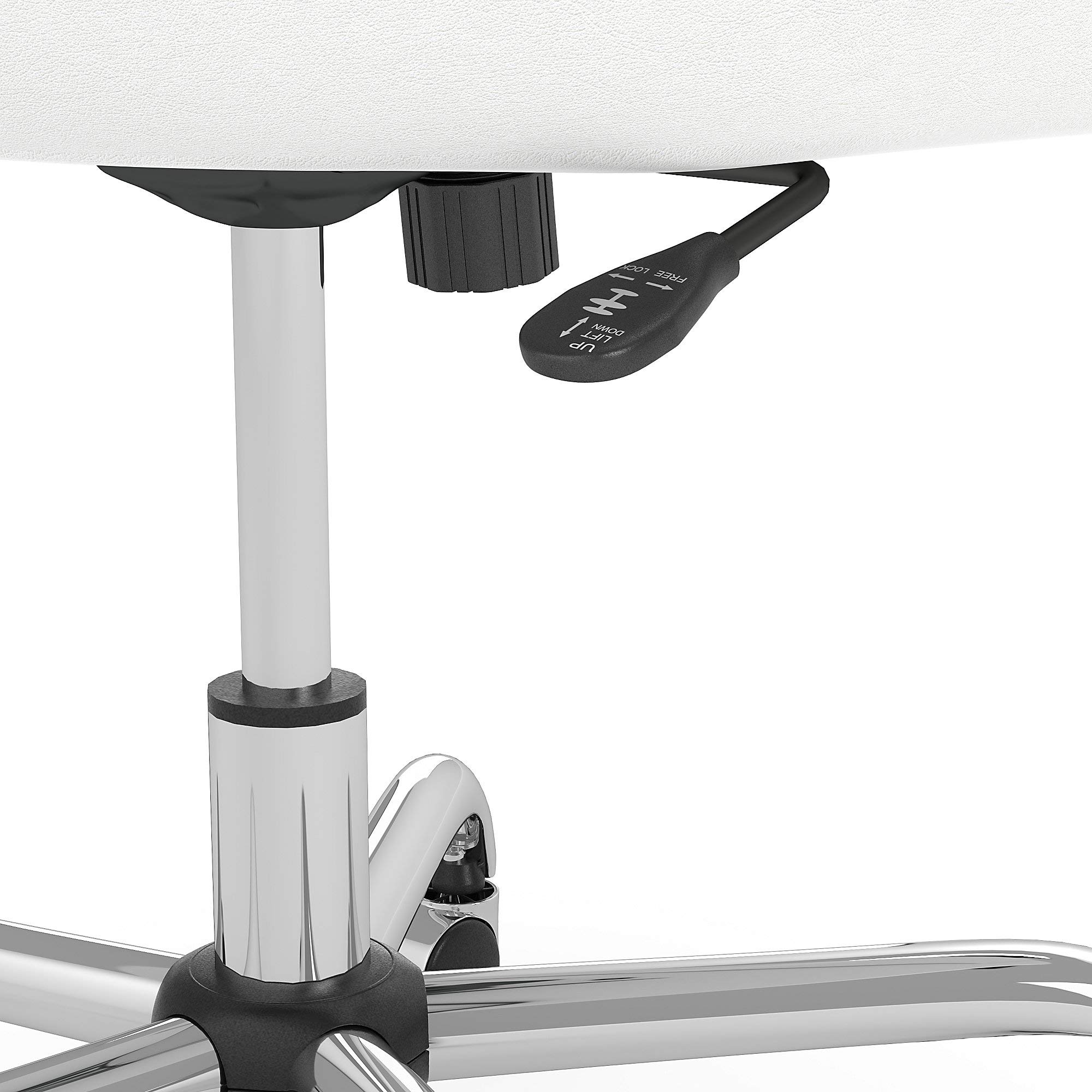 Bush Business Furniture London Mid Back Leather Box Chair in White - Ergonomic Office Chair for Home & Workspace Comfort