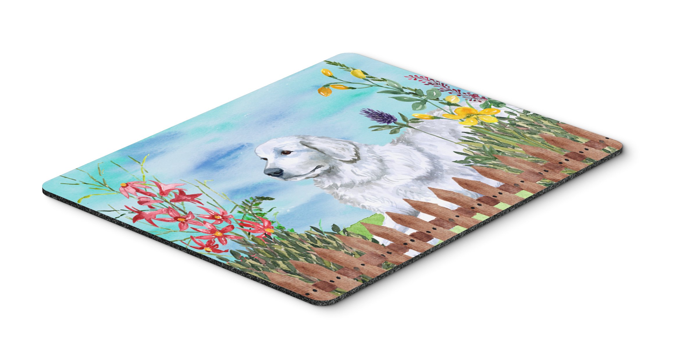 Caroline's Treasures CK1237MP Maremma Sheepdog Spring Mouse Pad - Large Washable Non-Slip Desk Mat for Home Office, Gaming & Computer Work | Cute Dog Design for Workstations & Gift Ideas
