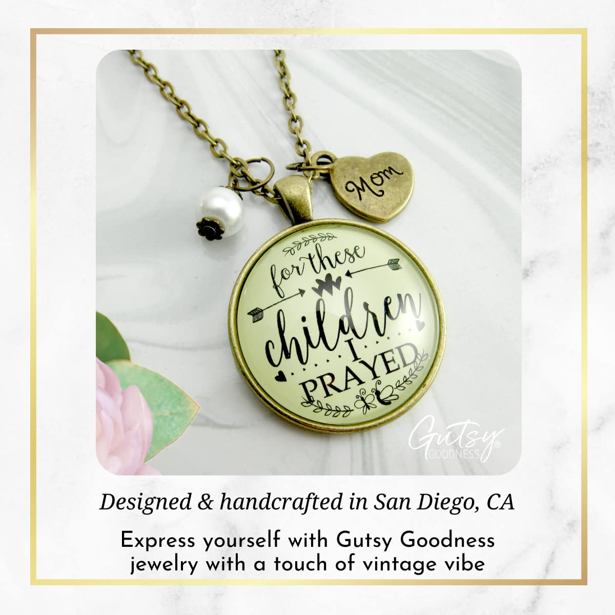 Faith-Inspired Mother Necklace - 'For These Children I Prayed' Mom Gift, Sterling Silver Pendant for Christian Women, Perfect for Mother's Day, Baptism & Daily Wear