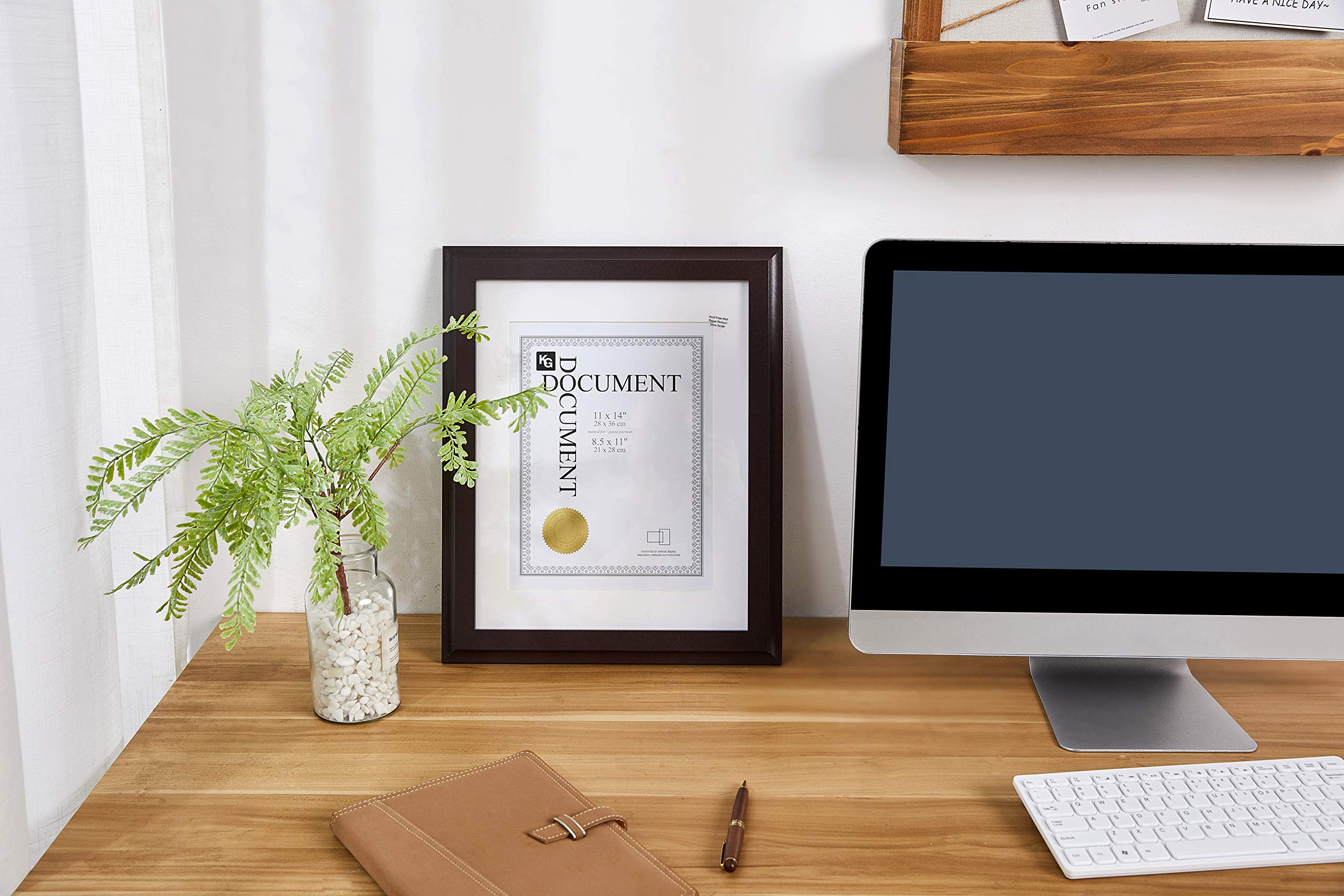Kiera Grace Traditional 11x14 Inch Espresso Document Frames - Pack of 8 for Certificates, Diplomas & Photos | Perfect for Home, Office & School Decor
