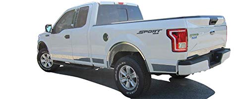 BRIGHTT-QA563272 Stainless Steel Pillar Trim 4Pc Set for 2017-2020 Ford Super Duty - Durable Exterior Accessory for Truck Customization & Protection