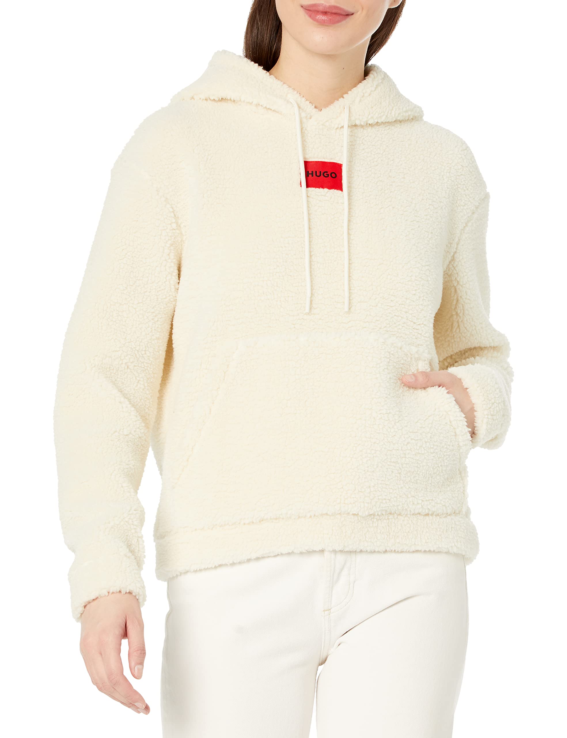 HUGO Women's Soft Teddy Fleece Hooded Sweatshirt - Cozy Pullover for Casual Wear, Lounge & Winter Outfits