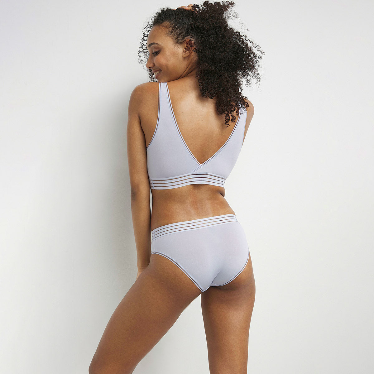 Oh My Dim's Wireless Triangle Bralette - Soft Microfiber Comfort Bra for Women - Perfect for Yoga, Lounge & Everyday Wear - Blue