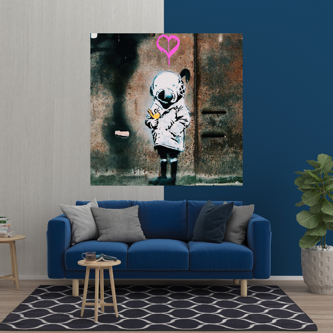 Banksy Space Girl and Bird Wall Art - Stunning Canvas Print for Home & Office Decor | Perfect for Living Room, Bedroom, and Gift Giving
