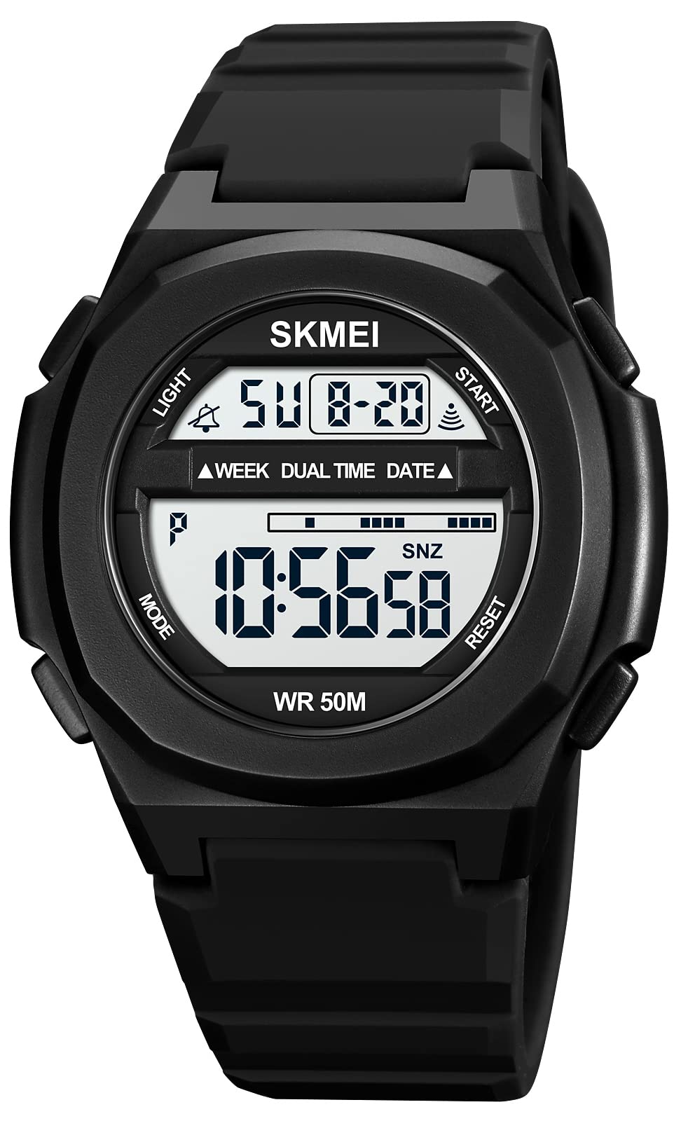 Digital LED Sports Watch for Men - 5Bar Waterproof Chronograph with Dual Time Display - Perfect for Running, Swimming & Outdoor Activities