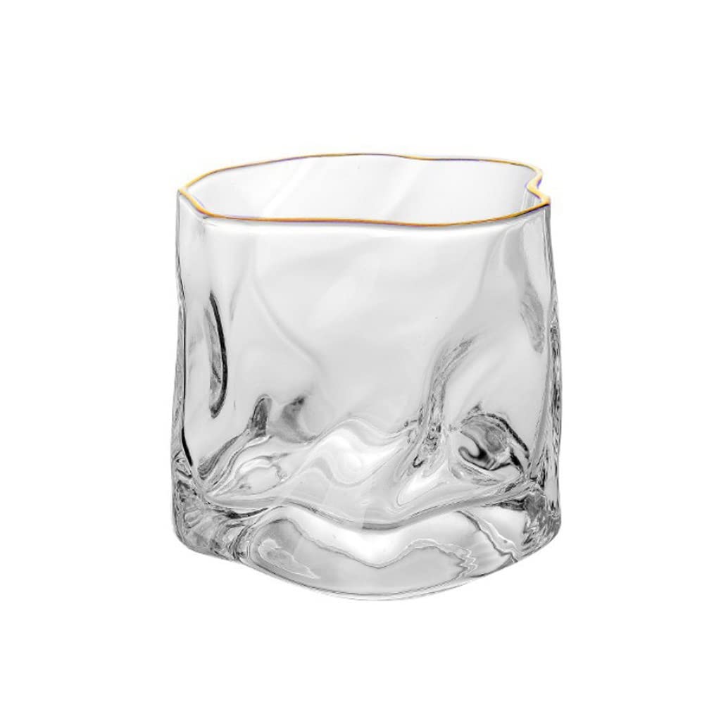 BDYCZ Unique Crystal Glass Set - Gold Rimmed Water, Coffee, Martini, and Whiskey Glasses (Color: Clear) - Perfect for Home Bar, Parties, and Elegant Dining