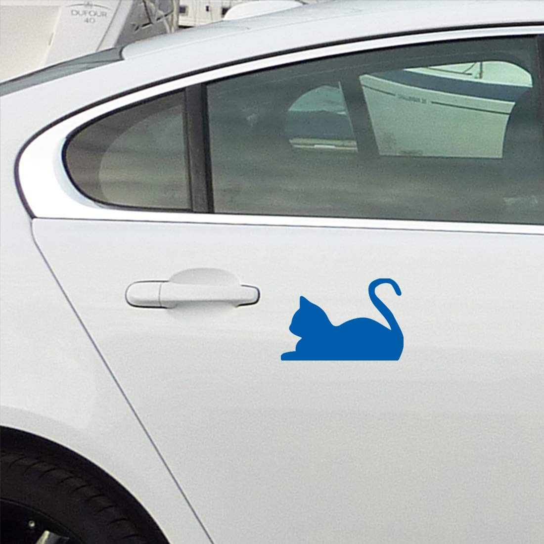 Premium Waterproof Vinyl Cat Decal Stickers (Azure Blue, Set of 2) - Cute Laptop, Phone, Helmet & Car Window Decoration for Pet Lovers | Perfect for Home, Office & DIY Crafts