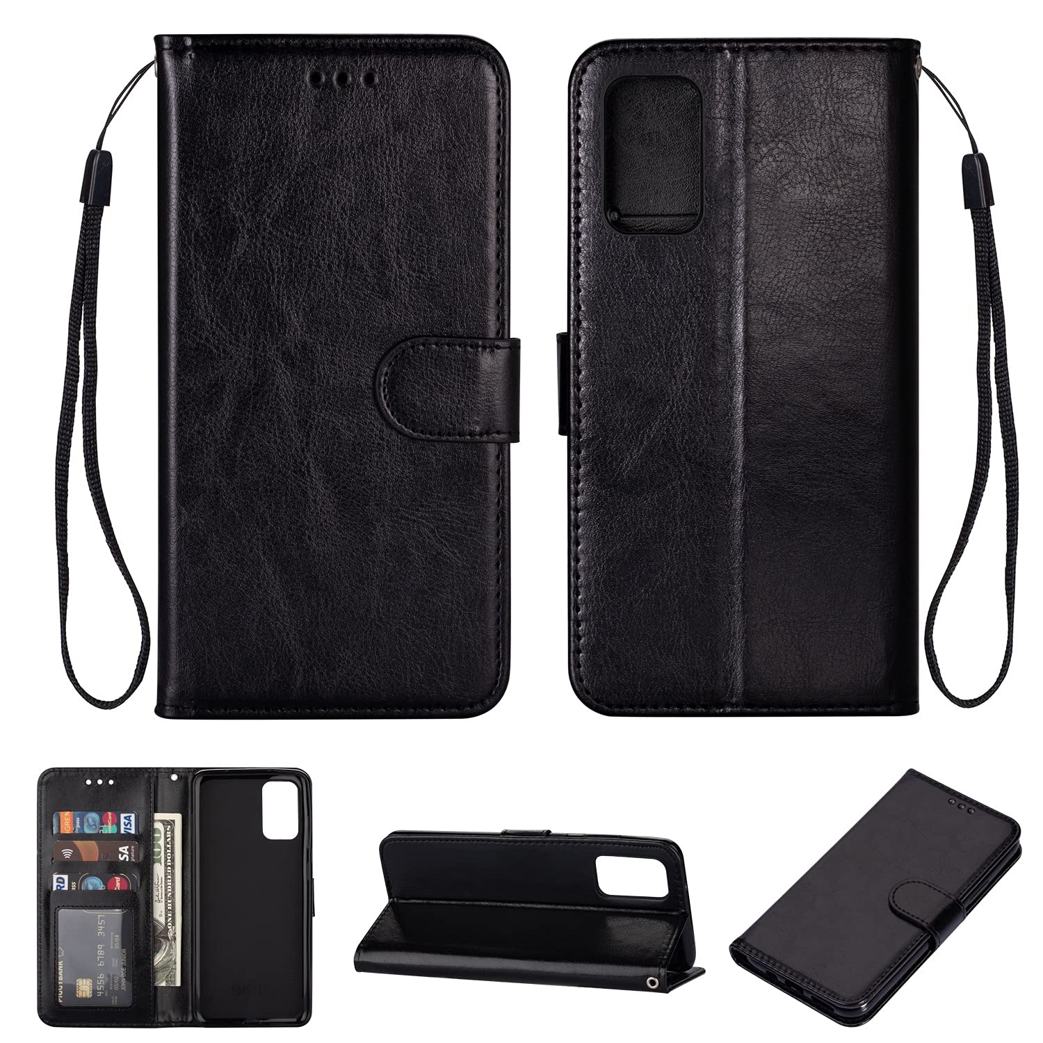 Samsung Galaxy A31 Wallet Phone Case - PU Leather Flip Cover with Magnetic Closure, Card Holder & Wrist Strap | Protective Case for Everyday Use, Business & Travel