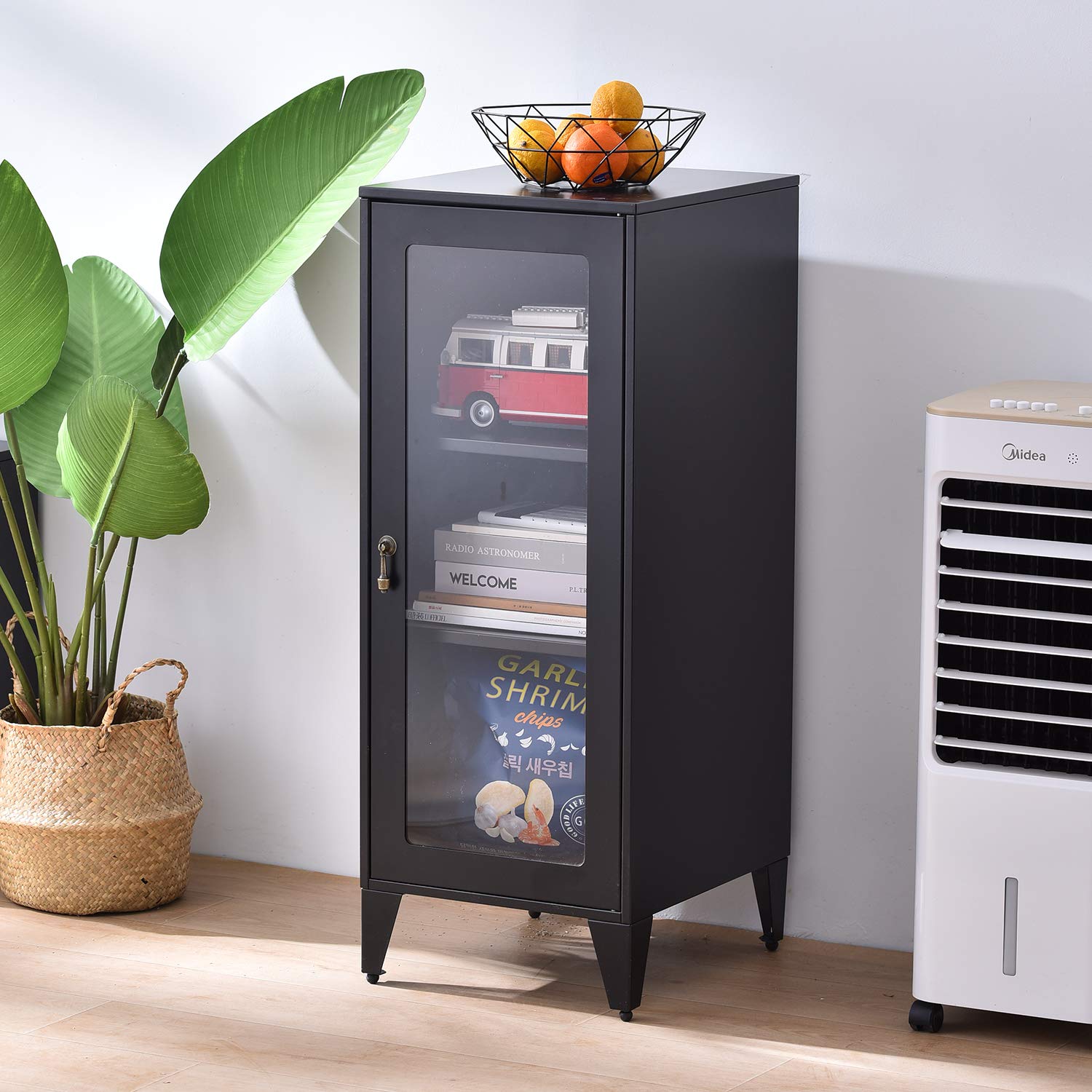 2-Tier Adjustable Metal Storage Cabinet with Door - File Organizer for Office, Bedroom, Living Room & Bathroom | Space-Saving Cupboard for Documents, Towels & Home Organization