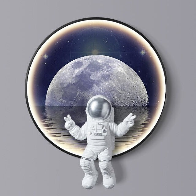 NASA Astronaut Moon Wall Light - 3D LED Night Light for Kids & Adults - Perfect for Bedroom, Nursery, and Space-Themed Decor
