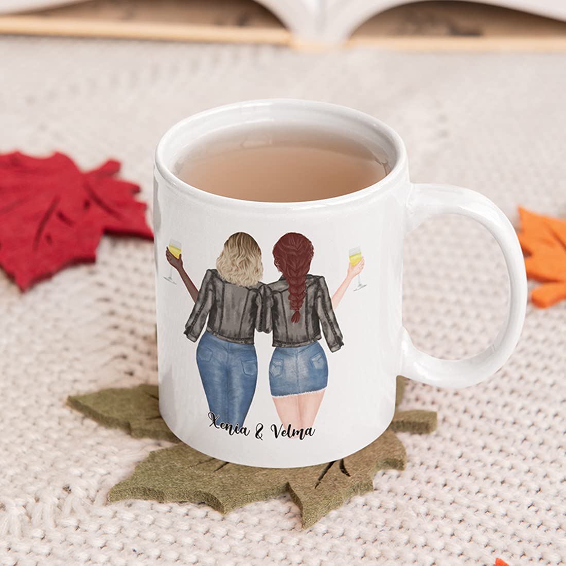 Personalized Best Friend Sister Mug for Women - Custom Name Coffee Cup for BFF, Long Distance Friendship, Sister Moving Away Gift - Perfect for Christmas, Birthday & Sister Appreciation - Ideal for Coffee, Tea & Hot Drinks at Home or Office