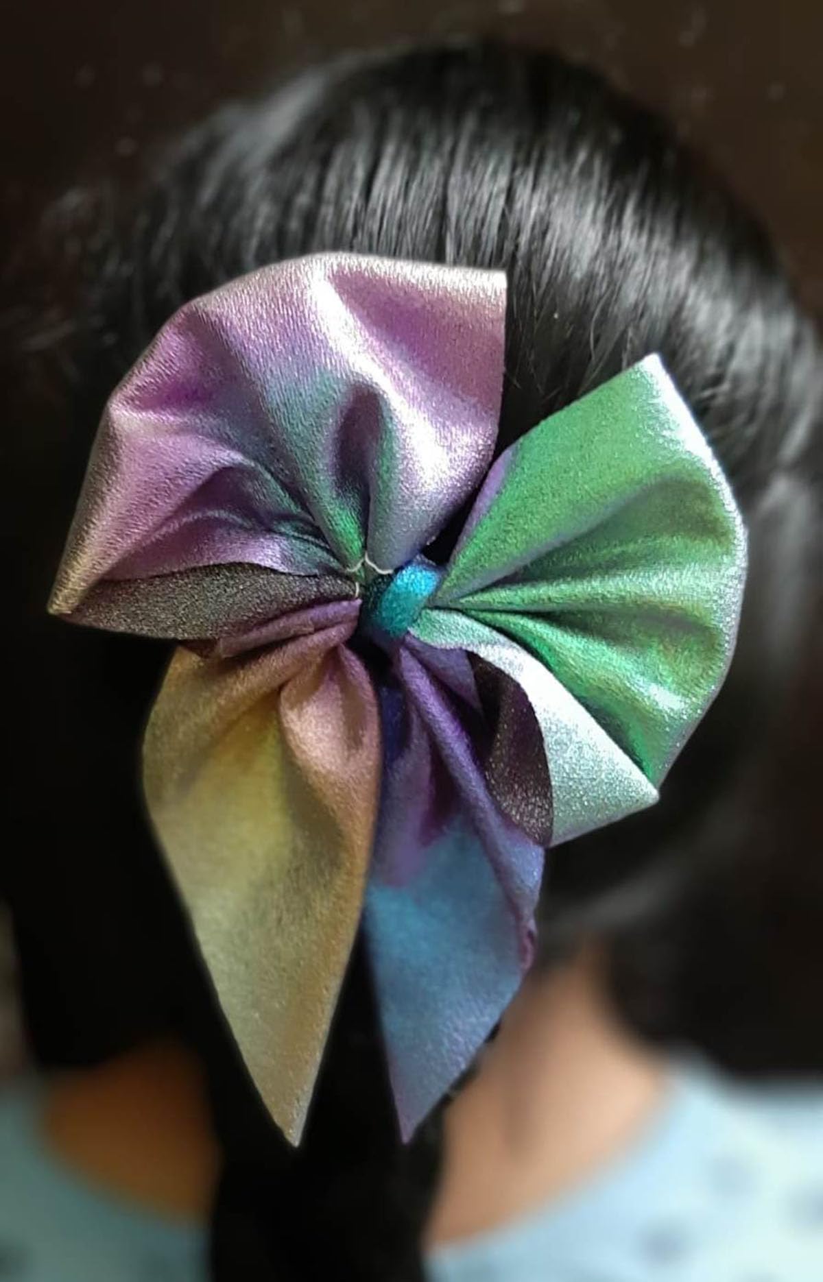 Blue & Multicolor Ribbon Bow Hair Clips for Women & Girls - Pack of 3 | Hair Barrettes for Party, Wedding, Prom & Daily Wear Accessories