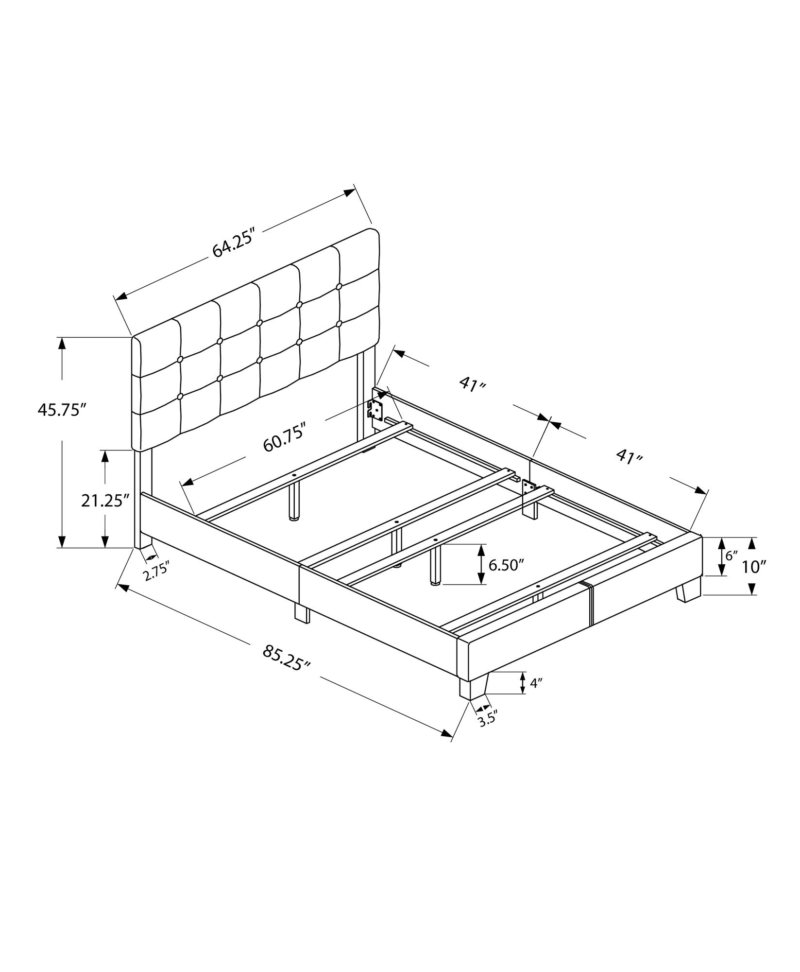 Premium Queen Size Bed Frame - Foam, MDF & Solid Wood Construction with Beige Linen Upholstery | Modern Bedroom Furniture for Master Bedroom, Guest Room & Apartment