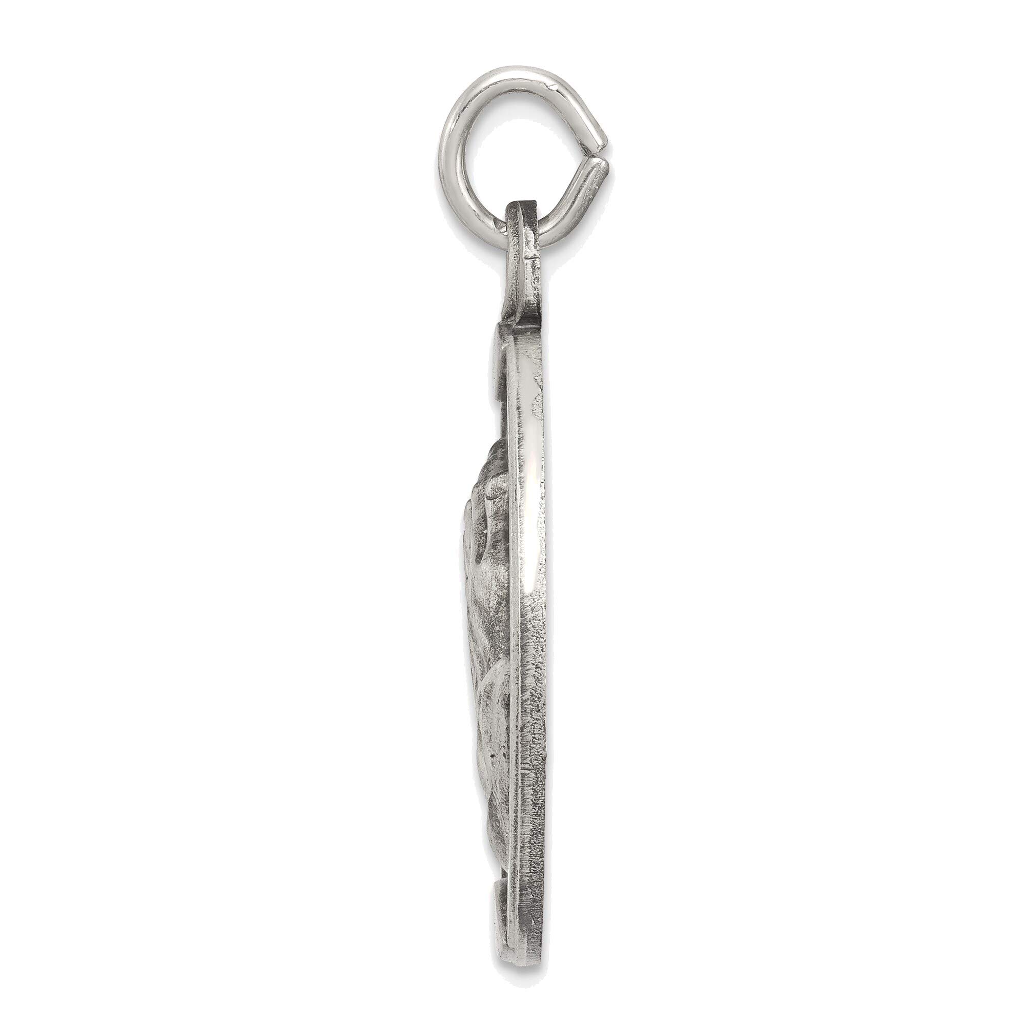 Bonyak Jewelry Solid Sterling Silver Antiqued Praying Hands Medal Pendant - Religious Necklace for Women & Men - Perfect for Church, Prayer, and Spiritual Gifts