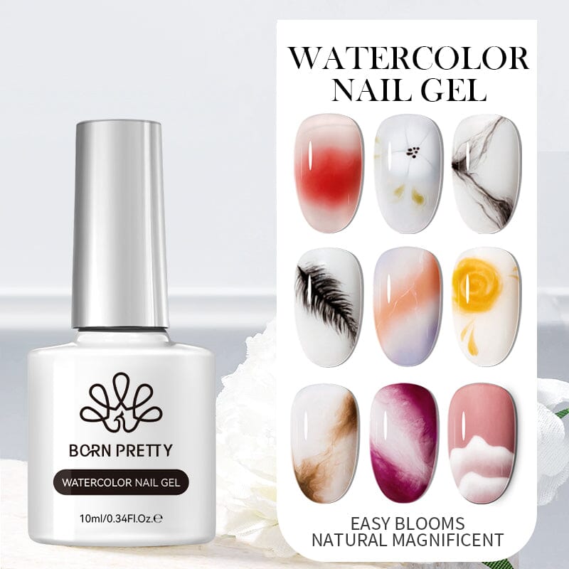 10ml Watercolor Nail Gel Polish - Long Lasting UV/LED Soak Off Gel for Nail Art, Manicure & Pedicure - Perfect for Home Salon, DIY Nail Designs & Professional Use