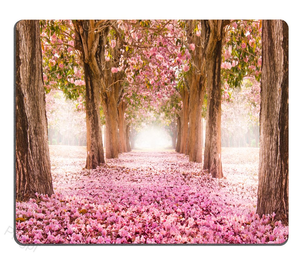 Custom Gaming Mouse Pad with Pink Flower Tree Design - Non-Slip Rubber Base for PC & Laptop - Perfect for Gaming, Office & Home Workspace