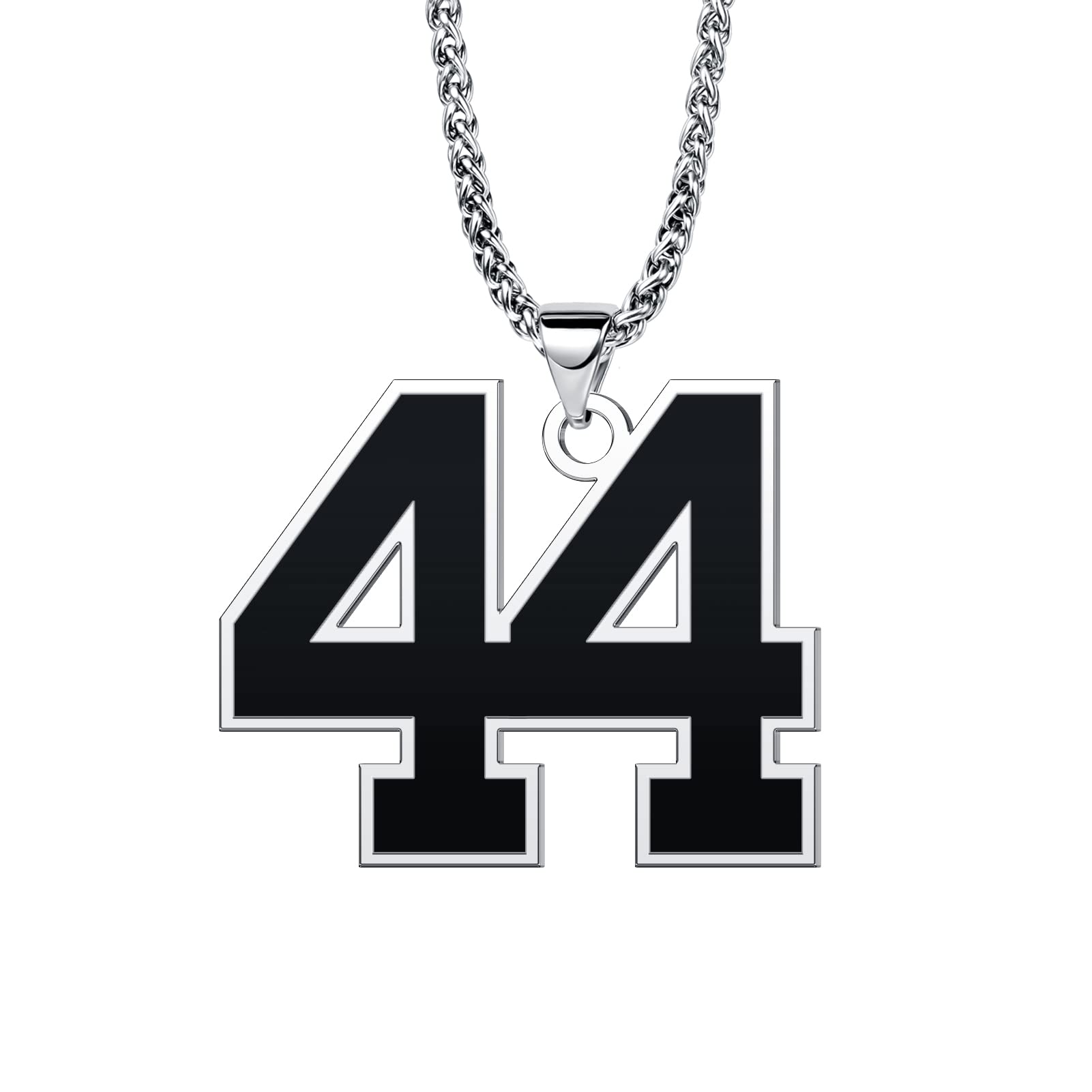 QeenseKc Black Number 1-99 Stainless Steel Chain Necklace for Boys - Baseball Player Pendant Jewelry Gift for Athletes & Sports Fans - Perfect for Game Days, Birthdays & Team Spirit Accessories