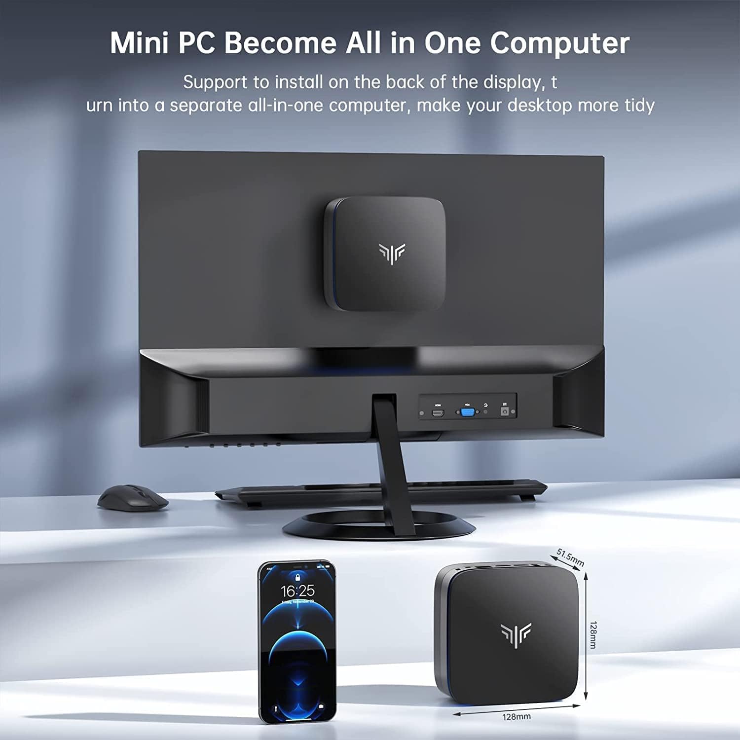 NiPoGi AK1PRO Mini PC with Intel Celeron N5105 (Up to 2.9GHz), 16GB RAM 512GB SSD, 4K UHD Dual Display, WiFi 5, BT4.2, Gigabit Ethernet - Compact Desktop Computer for Office Work, Business Tasks & Home Theater Entertainment