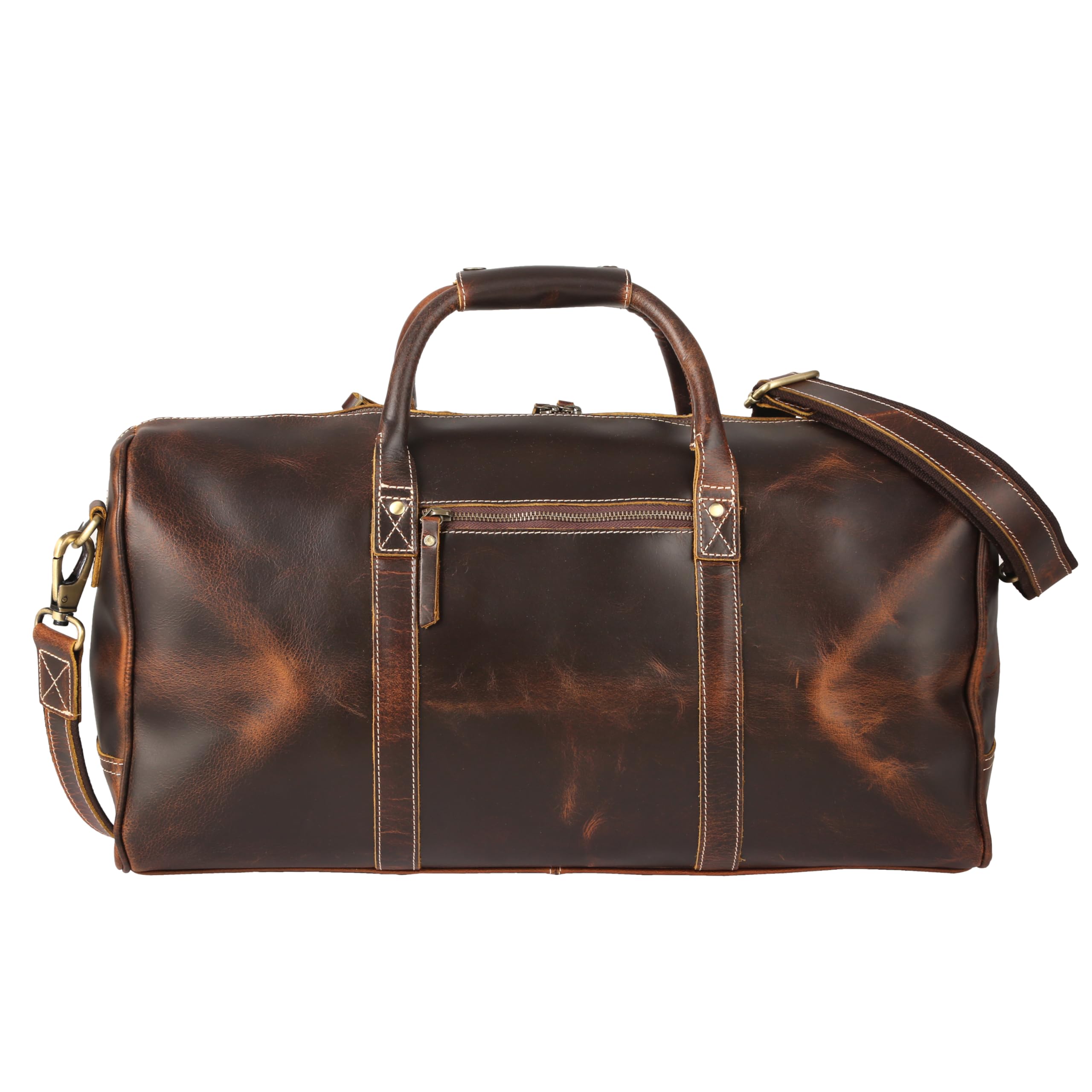 Premium Full Grain Leather Duffel Bag for Men & Women - 20