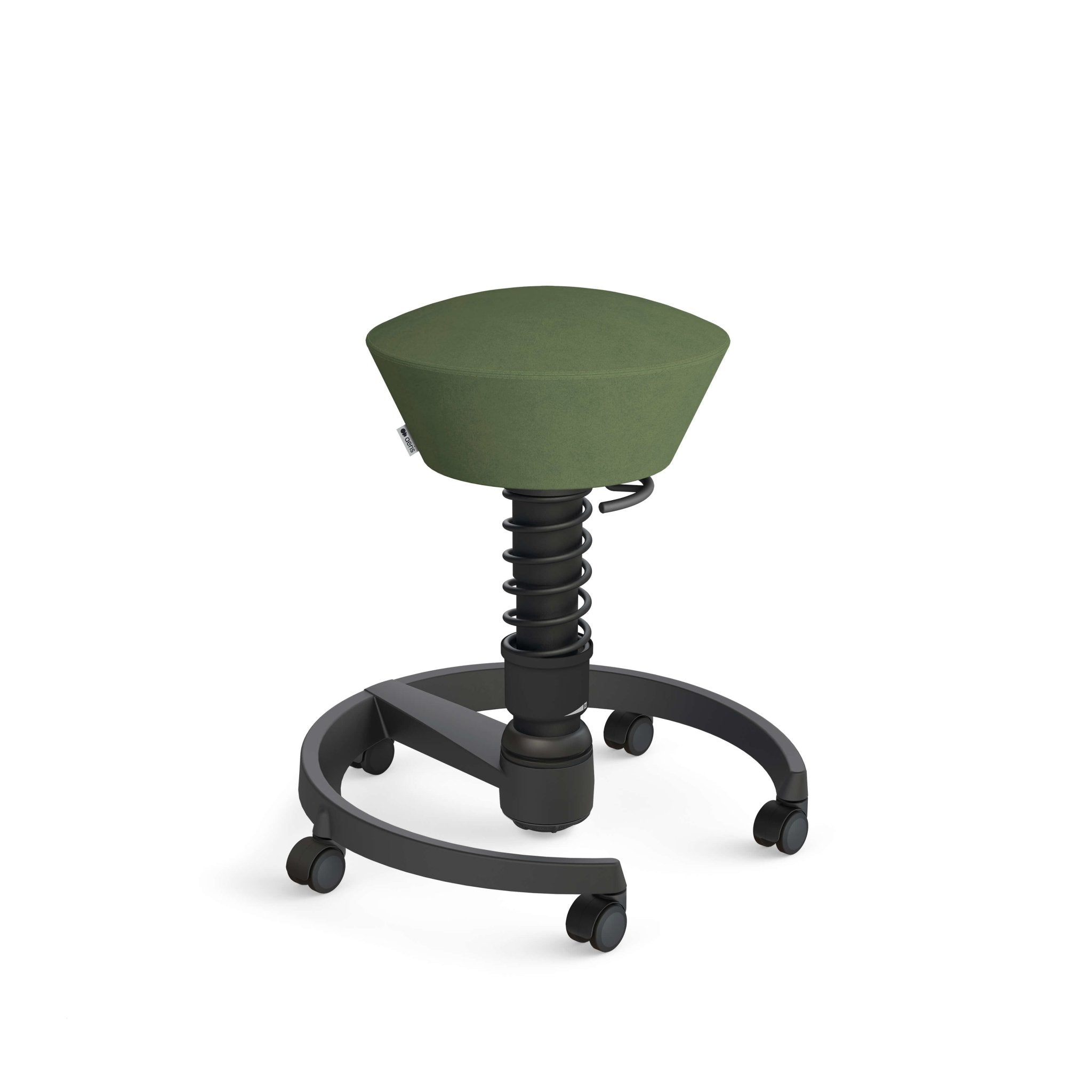 Aeris Swopper Active Sitting Stool with Black Castors - Ergonomic Office Chair for Home & Work - Improve Posture & Reduce Back Pain While Working or Gaming