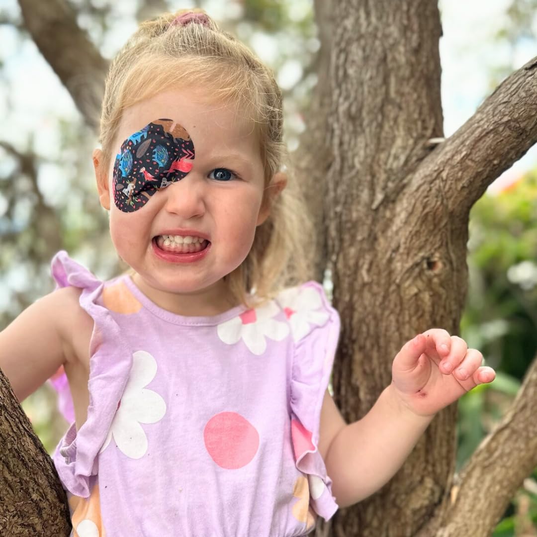 HIDE&SEE Speckles Kids Eye Patches (Wild Pack) - 50 Pack Hypoallergenic Amblyopia Treatment Patches for Boys & Girls - Fun & Comfortable Eye Patch with Reward Chart - Perfect for Lazy Eye Therapy, Vision Correction, and Kids' Eye Exercises at Home or School