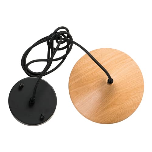 Modern Wood Pattern Pendant Light - Minimalist Industrial Dome Ceiling Hanging Lamp for Kitchen Island, Dining Room, Living Room, Bedroom, Barn - Black | Perfect for Farmhouse, Loft & Industrial Decor Styles