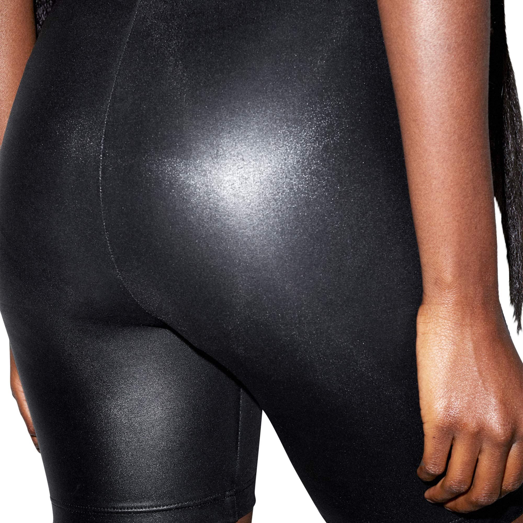 American Apparel Women's Metallic Bike Shorts - High Waist Yoga Running Workout Shorts for Women | Perfect for Gym, Cycling, and Lounge Wear