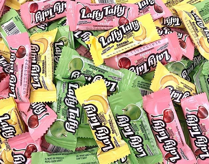Bulk Laffy Taffy Candy - Assorted 2lb Bag of Chewy & Tangy Individually Wrapped Candies | Perfect for Halloween Treats, Party Favors & Office Snacks
