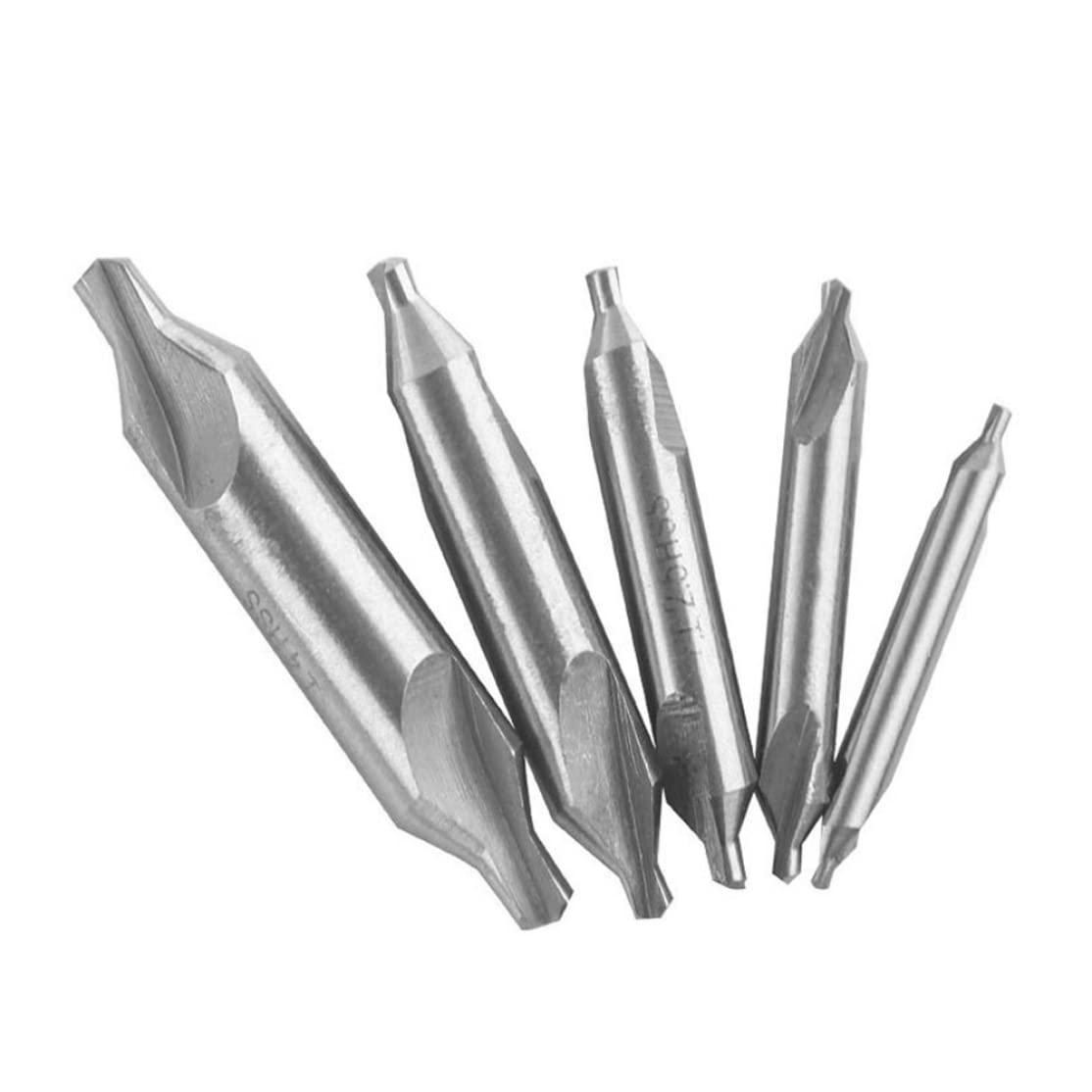 Jorzer 5-Piece High Speed Steel 60-Degree Center Drill Bit Set - Professional Countersink Tools for Lathe & Metalworking - Perfect for DIY Projects, Machining, and Metal Fabrication