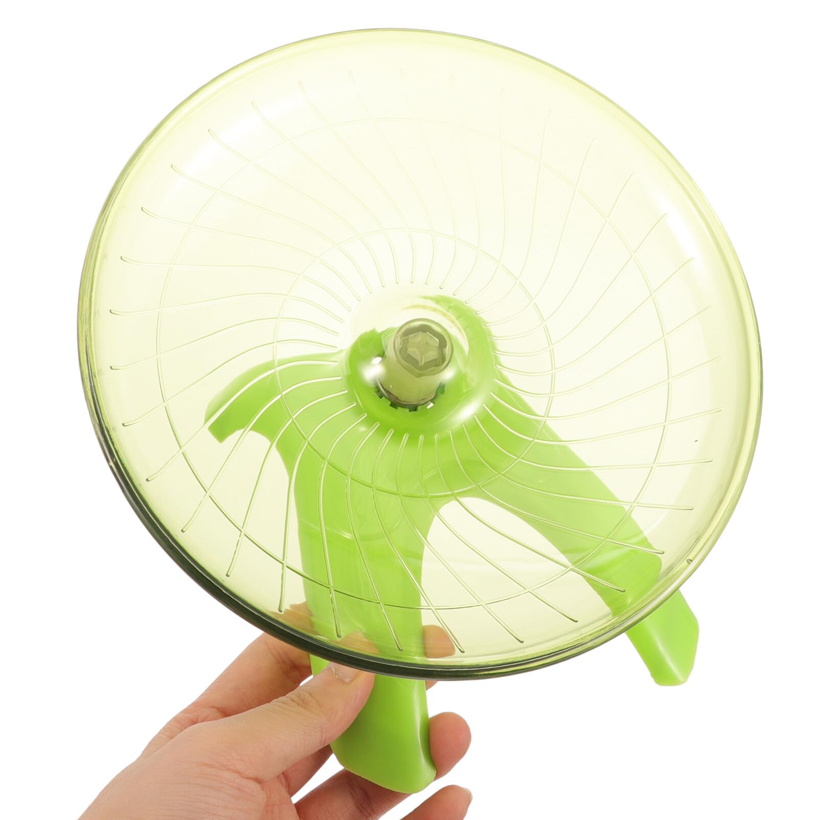 Balacoo Silent Hamster Exercise Wheel - Flying Saucer Running Wheel for Hamsters, Hedgehogs & Chinchillas - Quiet Small Pet Toy in Light Green - Perfect for Cage Exercise & Nighttime Play