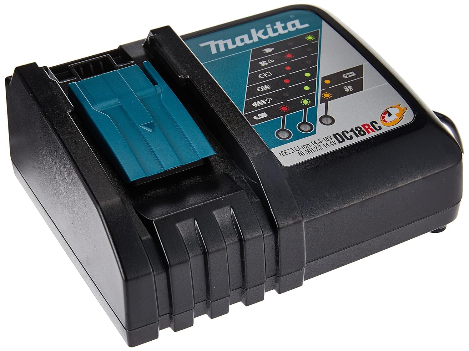 Makita DC18RA Fast Charger for 18V Li-Ion Batteries - Quick Charge Cordless Power Tool Battery Charger for Drills, Saws & Outdoor Equipment