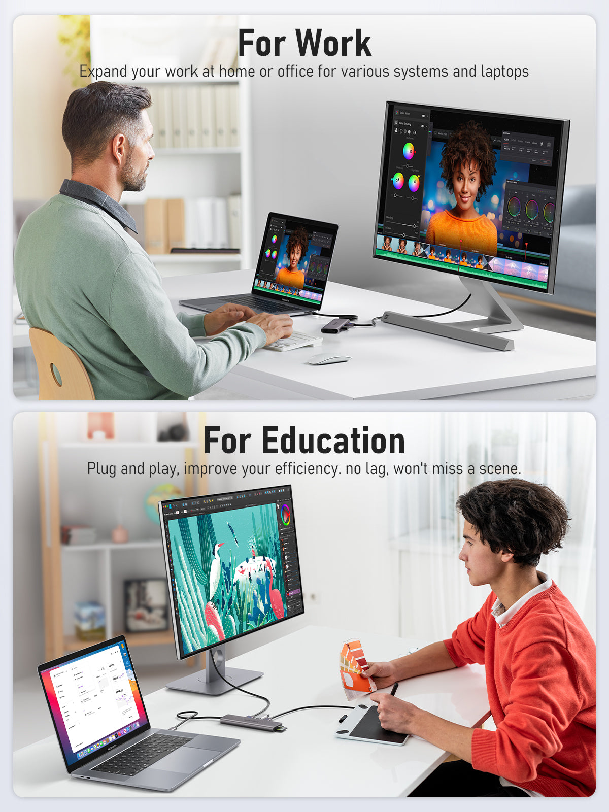 LEMORELE™ TC45 | 7-in-1 USB C Hub with 4K HDMI, USB 3.0, SD/TF Card Reader, 100W PD - Perfect for MacBook Pro/Air, iPad Pro, Dell XPS & More