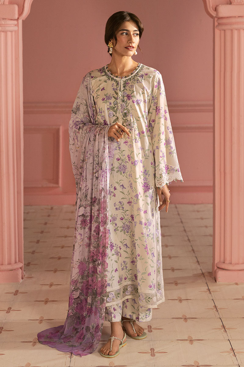 LILAC BLOOM 3-Piece Printed Lawn Suit Set - Floral Design Women's Casual Outfit for Summer, Parties & Special Occasions
