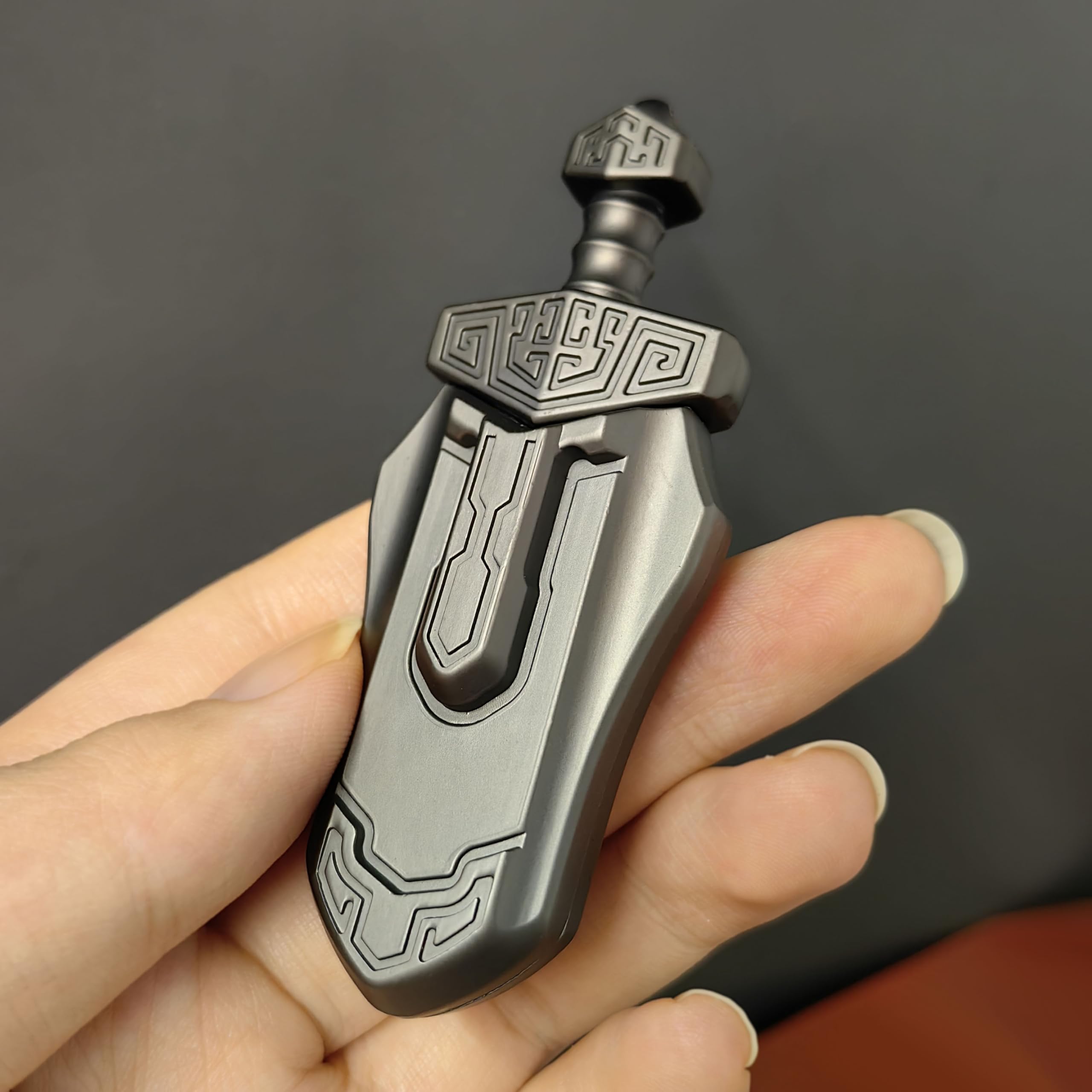 Magnetic EDC Sword Fidget Slider Toy - Stress Relief & Anti-Anxiety Metal Desk Toy for Adults, Office & Home Use (Grey) | Perfect for ADHD, Focus & Relaxation