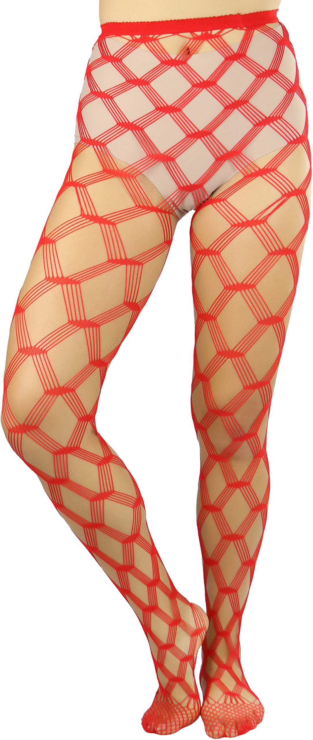 ToBeInStyle Women's Diamond Mesh Pantyhose - Sheer Tights with Stretch Comfort for Everyday Wear & Special Occasions