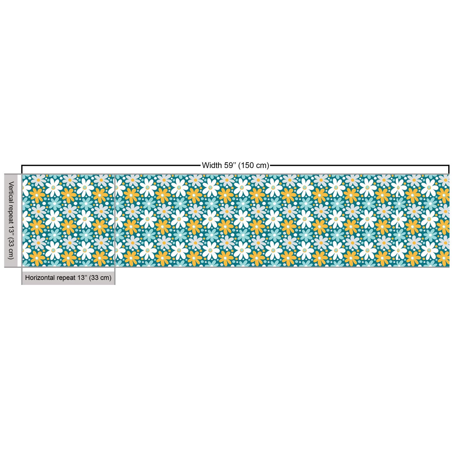 Ambesonne Spring Floral Fabric by The Yard - Gardening Petals Daisy Flowers Field Chamomile Bouquets Blossoms Design - Decorative Upholstery Fabric for Sofa, Curtains, Pillows - Home Decor Accent Fabric - 5 Yards Teal Pale Blue Orange - Perfect for DIY Projects, Table Runners, Quilting & Crafting