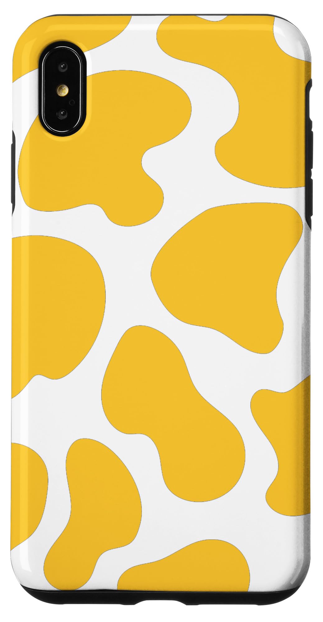 iPhone XS Max Case - Yellow Cow Print Cute Animal Pattern Protective Cover | Durable Shockproof Phone Case for Women & Men | Perfect for Daily Use, Travel & Outdoor Activities