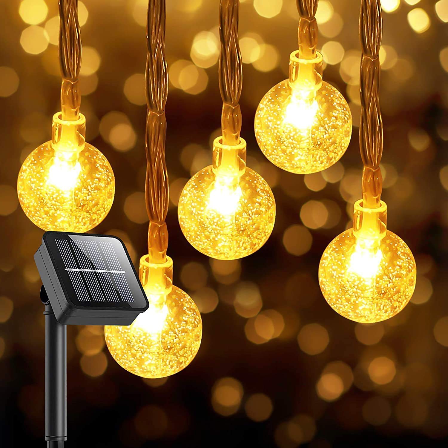 100 LED Solar Fairy Lights Outdoor - 50Ft Waterproof Solar String Lights with 10 Modes for Garden, Patio, Trees, Christmas, Weddings & Parties (Warm White) | Perfect for Backyard Decor, Holiday Lighting & Romantic Ambiance
