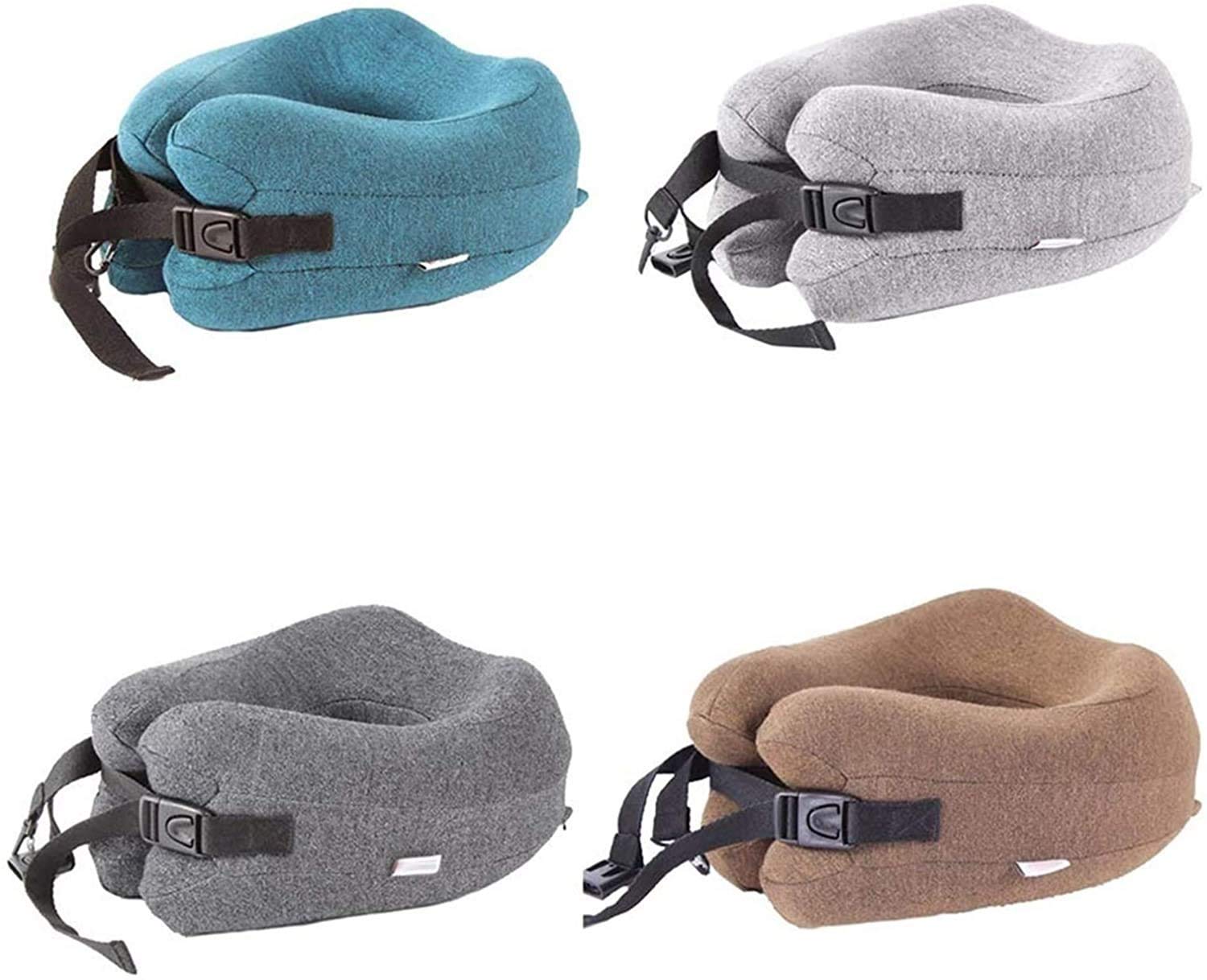Ergonomic Memory Foam Neck Pillow for Travel - 360° Head Support, Breathable U-Shape Design with Compact Carry Bag - Perfect for Airplane, Car, Office & Home Use (Gray)