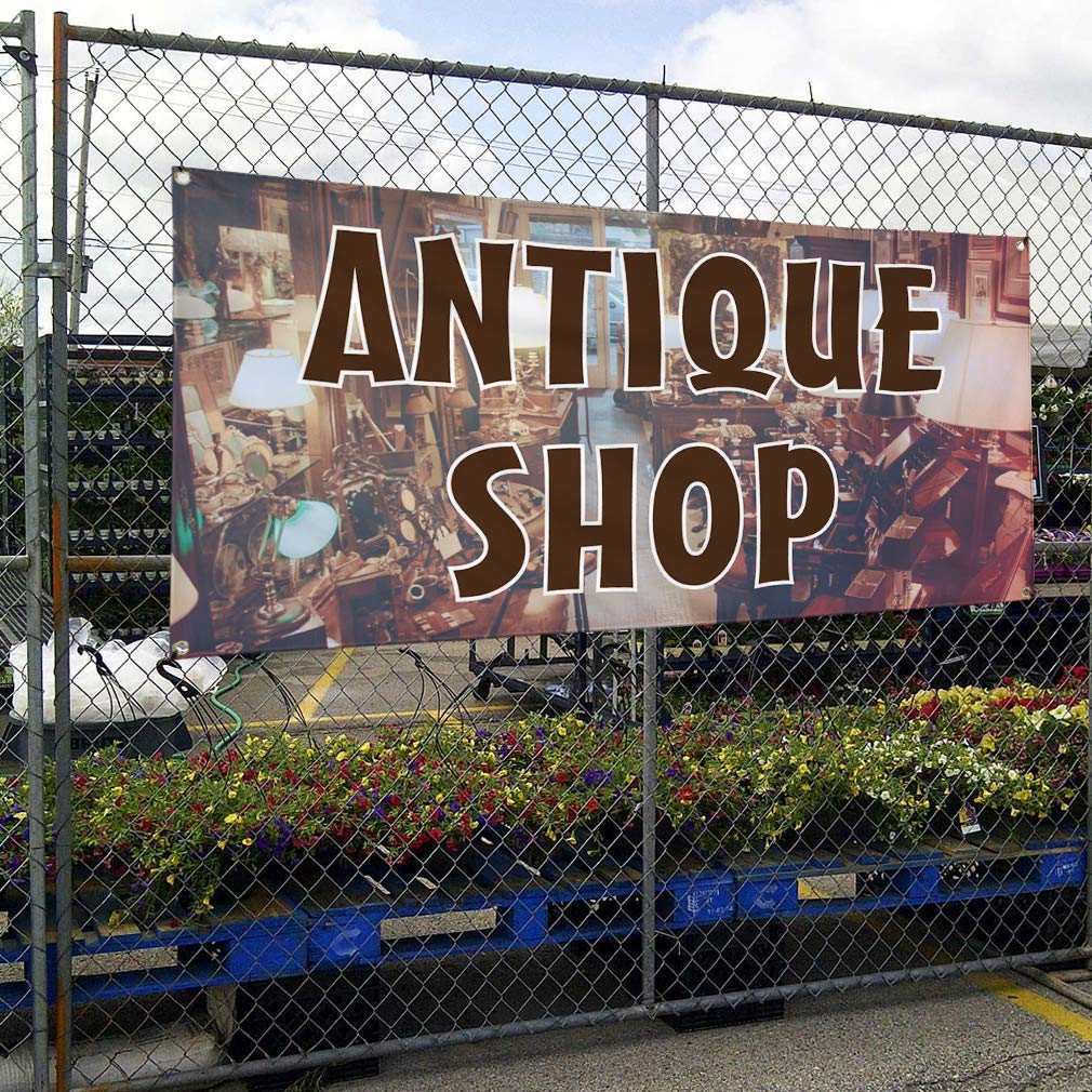 Custom Vinyl Banner 48x96 Inches - Weatherproof Outdoor Advertising Sign with 8 Grommets for Antique Shops, Businesses & Industrial Yard Use | Durable Printing for Retail, Events & Commercial Displays