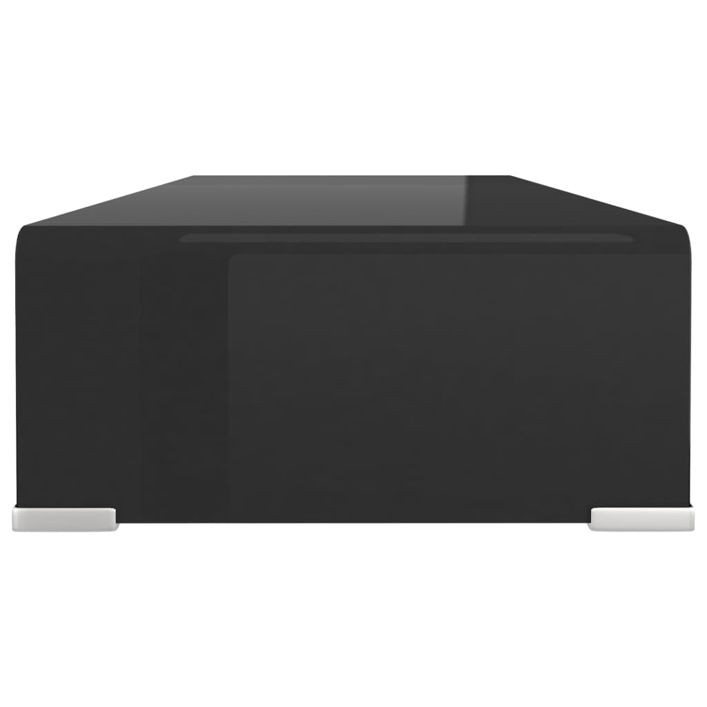 Black Glass TV Stand & Monitor Riser - 27.6