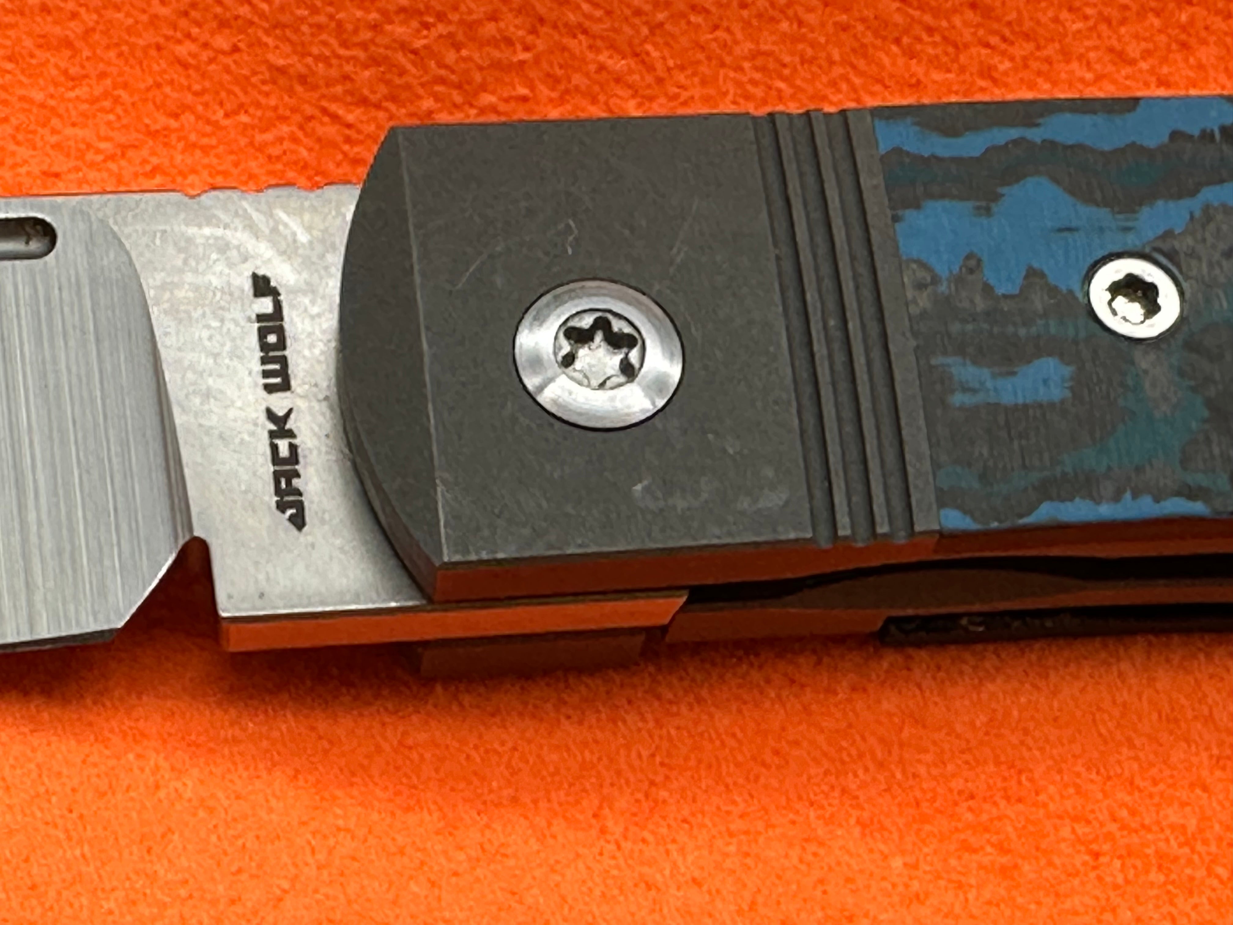Jack Wolf Gunslinger Arctic Storm Fat Carbon Pocket Knife - EDC Folding Knife for Outdoor, Camping, Hiking & Everyday Carry