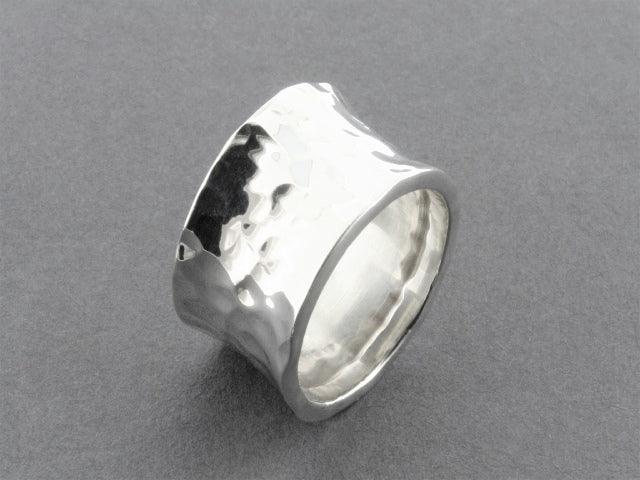 Hammered Concave Ring - Sterling Silver 925 Jewelry for Women, Boho Chic Handmade Ring for Everyday Wear & Special Occasions