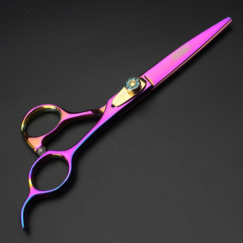 6 Inch Professional Hairdressing Scissors Set - Sharp Hair Cutting & Thinning Shears with Purple Spring - Perfect for Salon, Home Styling & DIY Haircuts